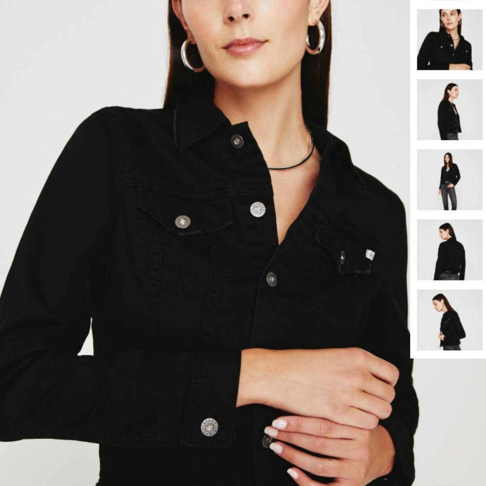 AG | Adriano Goldschmieid Black Denim Jacket, Size Small